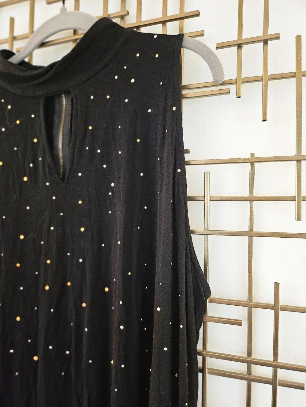 3X- Belldini-  Black Sleeveless Tunic with Studded Detail